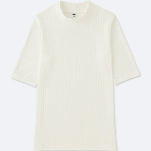 Ribbed Uniqlo White Tee